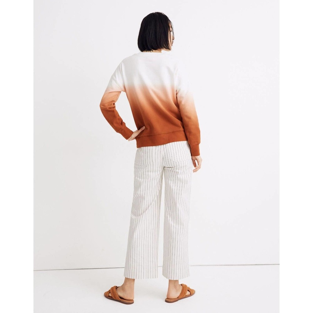 Madewell $88 XS Dip Dye Mainstay Ombre Orange Cotton Lounge Pullover Sweatshirt - Picture 4 of 11